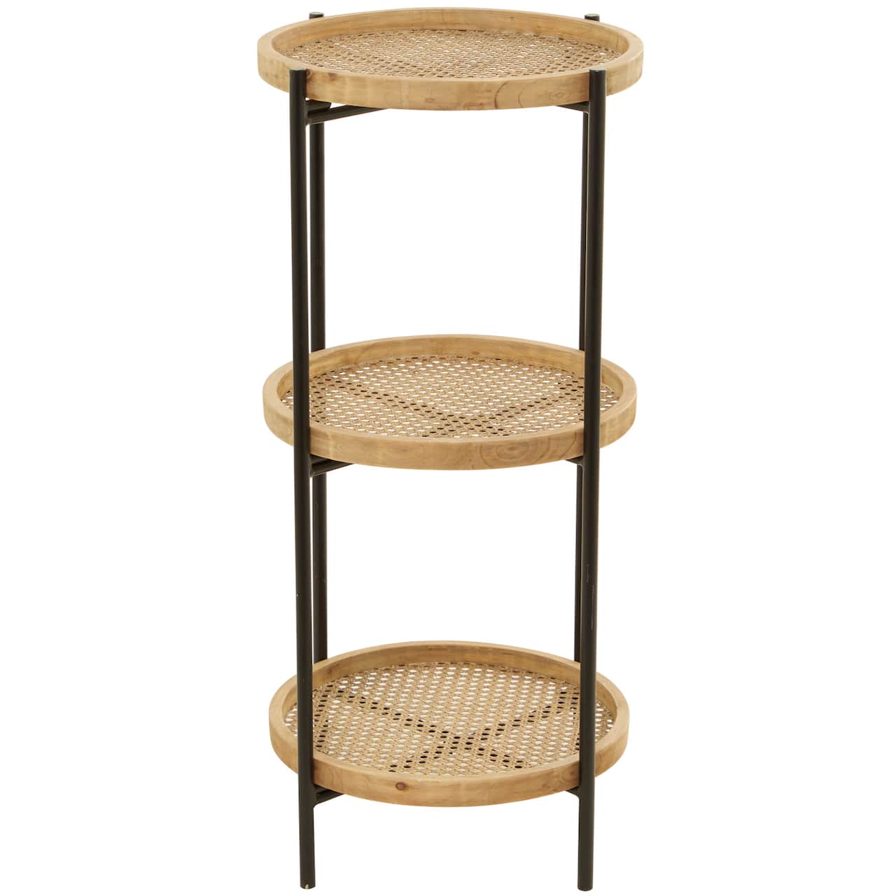 Brown Metal 3 Shelves Shelving Unit 16" x 16" x 34"
